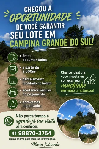 CHÁCARAS EM CAMPINA GRANDE DO SUL