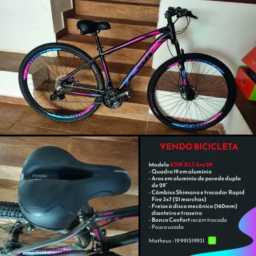 Bicicleta KSW XLT - Aro 29 / Quadro 19 / Câmbio Shimano / Freio à Disco