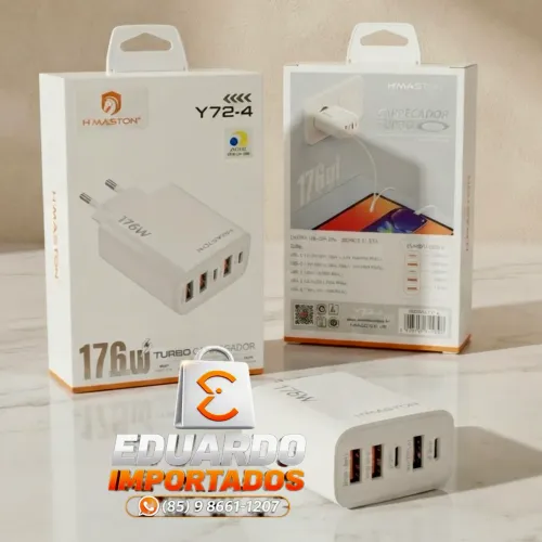 176w Fonte, Cabeça de Carregador 3 USB 2 TIPO-C USB-C Ultra Rápido
