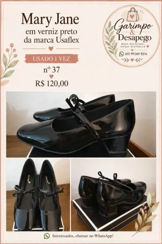 Sapato boneca verniz 38