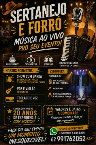 Musica ao vivo pro seu Evento - show sertanejo, arrocha e forró