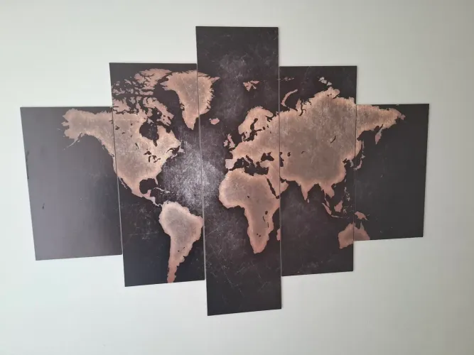 Quadro decorativo mapa mundi