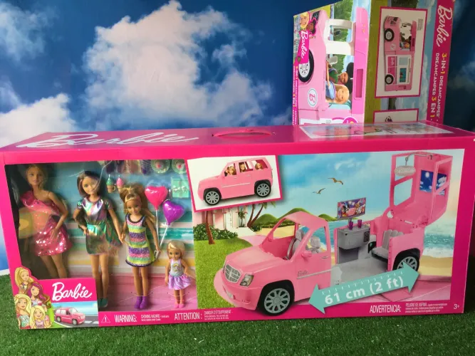 Barbie Limousine com irmâs Barbie, Skipper, Stacie e Chelsea
