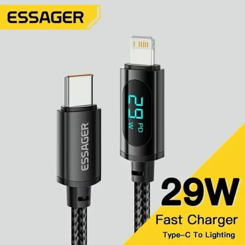 Cabo Essager Tipo C para Lightning com Display Digital Para Iphone