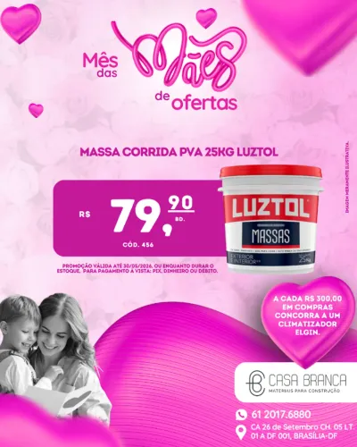 MASSA CORRIDA PVA 25KG LUZTOL 