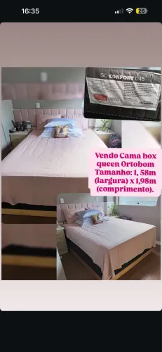 Cama Box Queen + Colchão Ortobom Iso D45 - Excelente Estado