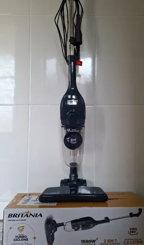 Aspirador de Pó Vertical Britânia 1500W 2 em 1 Novo 127V<br>