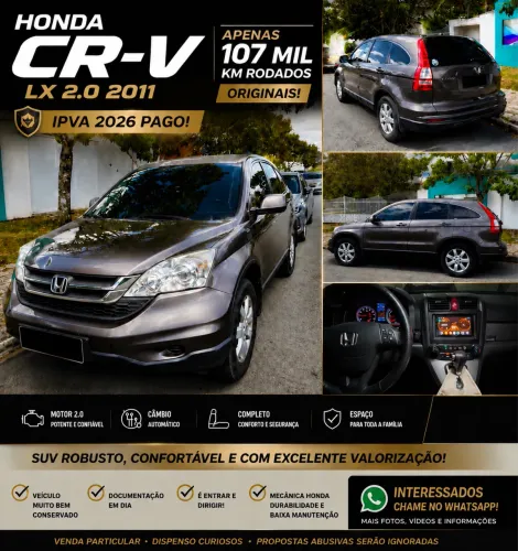 Honda CR-V LX 2.0 16V 2wd/2.0 Flexone Aut. 2011