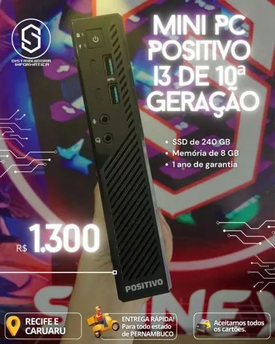 Mini Pc Positivo i3 de 10° - 1 ano de garantia 