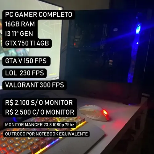 VENDO PC GAMER COMPLETO | TROCO POR NOTEBOOK