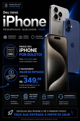 Facilitamos o pagamento via boleto no seu primeiro iPhone 
