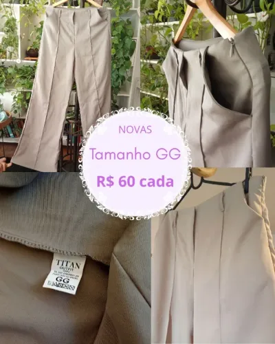 calça social alfaiataria / Cinza & Bege NOVAS
