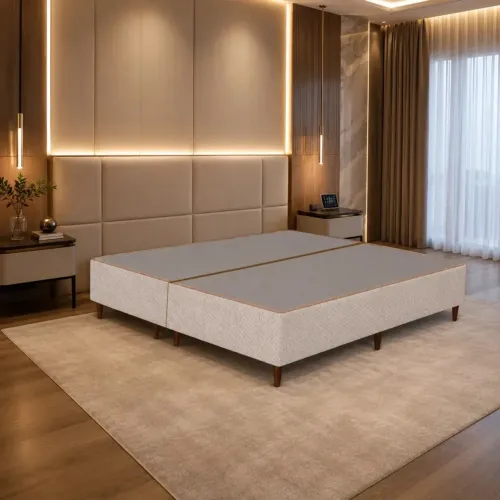 Base Bipartida Gran Palladium Queen Tecido Malha 37x198x158cm/ pronta entrega