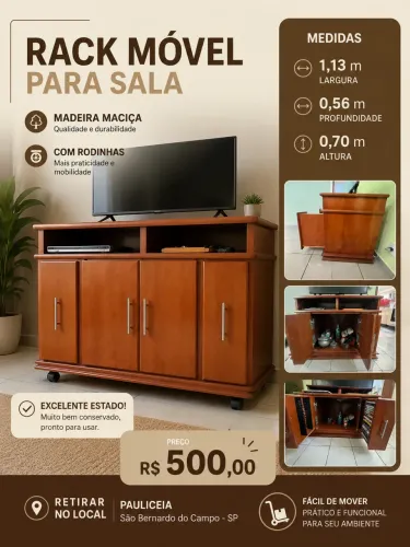 Rack móvel para sala
