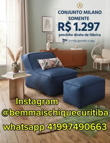 Puffs com tecido acquablock fácil de limpar e boa durabilidade