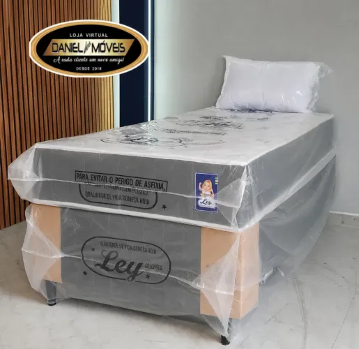 Cama box solteiro com molas ensacadas _ Brinde travesseiro!