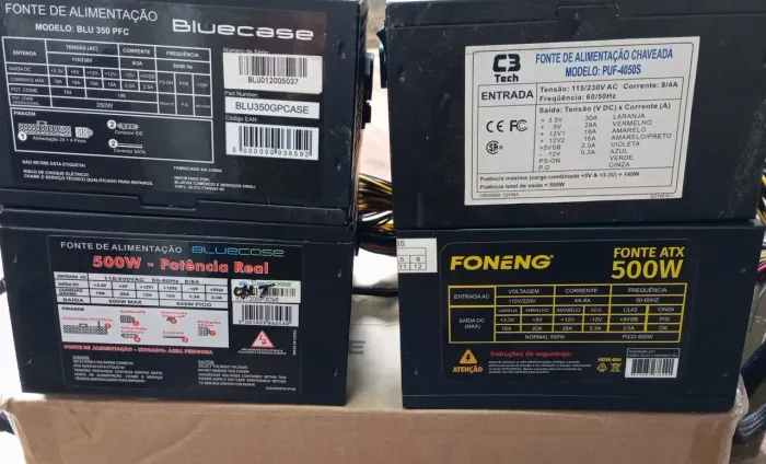 Fonte 500w 350w 24 pinos Sata Lote 4 Und