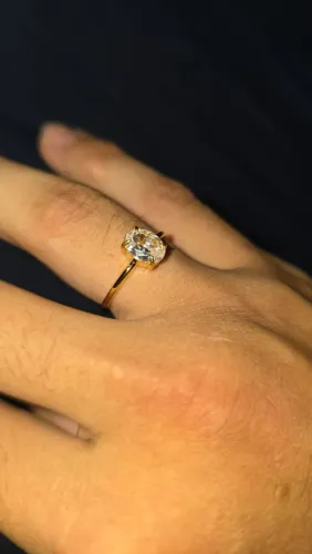 Anel Solitário Lumière Banhado em Ouro 18k