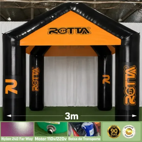 Tenda Inflável 3x3m Modelo Casinha em Nylon Aplicação de Logo - Enviamos para todo o BR
