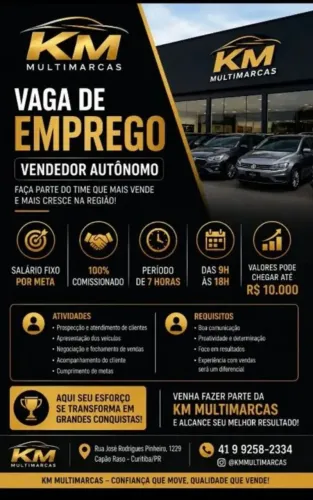 Fature Alto Vendendo Carros: Vaga Autônoma para Início Imediato