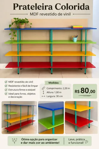 Prateleira MDF e vinil