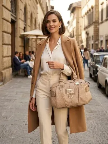 Bolsa guess couro de avestruz