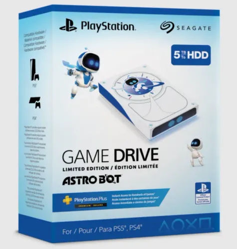 Game Drive Edição Limitada Astro Bot Ps5/ps4 5tb Hdd Seagate 