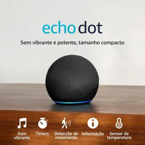 Echo Dot (Última Geração) com Alexa - Som Potente | Wi-Fi | Bluetooth | Cor Preta | Produt