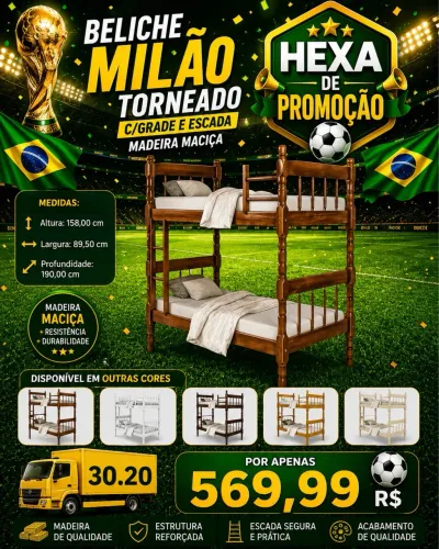 Beliche Milão Torneada 