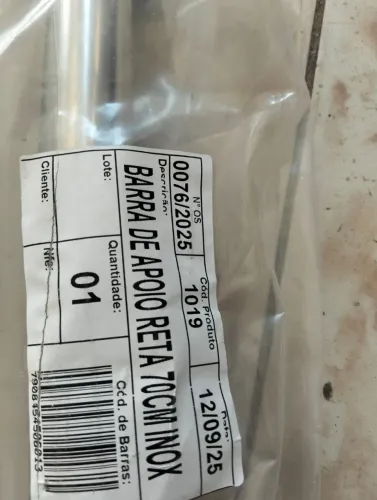 Barra De Apoio Reta 70cm Em Aço Inox Para Banheiro / Acessibilidade (Nova)