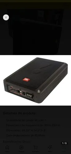 Subwoofer Ativo JBL SW8A-S 150W RMS Slim - Estado de Novo - Nota Fiscal