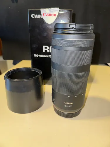 Canon RF 100-400mm F5.6-8 IS USM + Parasol + Caixa Original