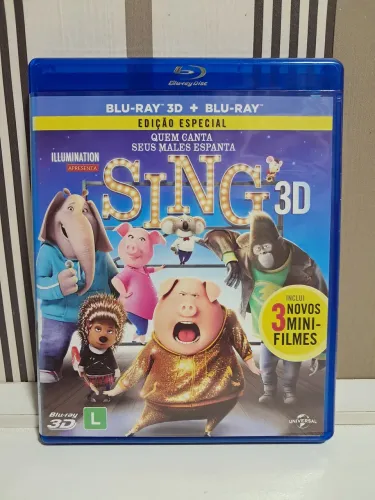 Blu-ray Original 2D+3D Sing - Quem canta seus males espanta