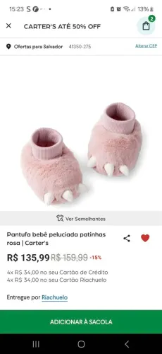 Vendo pantufa da Carts 