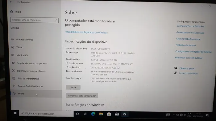 Dell I5 10° geração 16 RAM