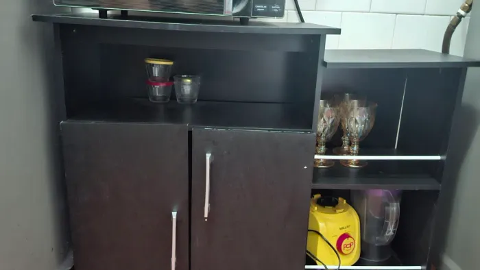 Armario de cozinha multifuncional preto