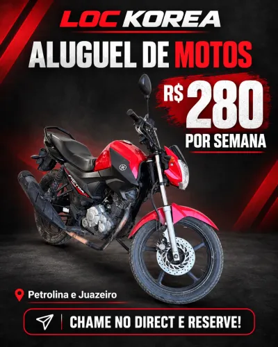 Moto disponível para aluguel em Petrolina e Juazeiro