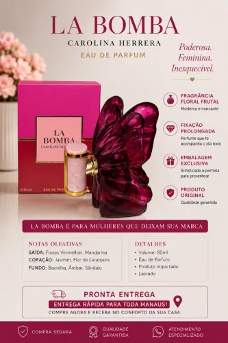 Perfume Feminino La Bomba 80ml | Floral Frutado | Entrega Manaus