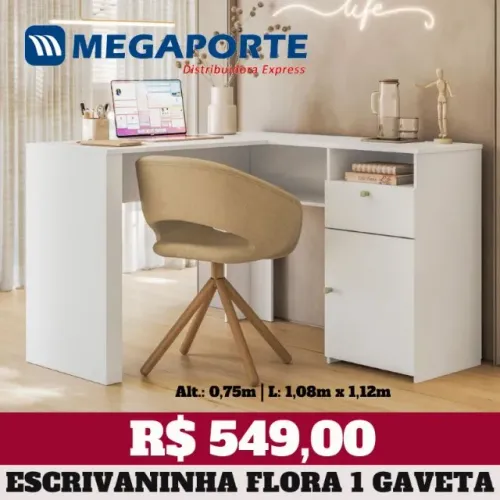 Mesa de Escritório Flora 1 Porta (Novo) Entrega Grátis! 