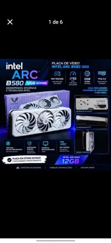 Placa de Vídeo Intel Arc B580 iCraft 12GB Branca (Na Caixa + Nota Fiscal)