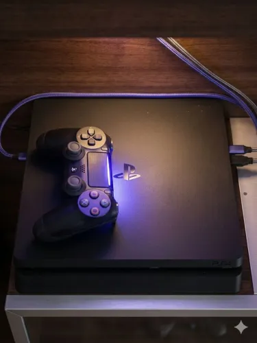 Ps4 slim semi-usado completo 1TB , com mais de 20 jogos, Fc 25,26 call of duty !!