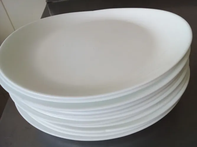 17 pratos branco ovais para restaurante