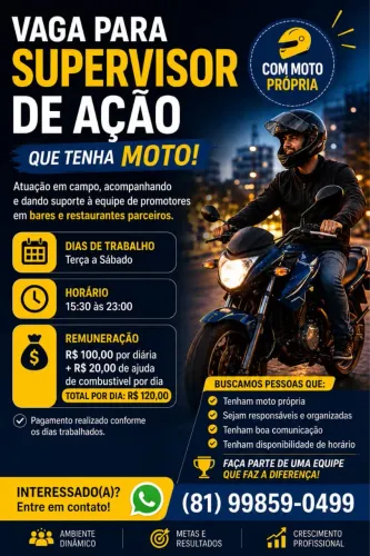 VAGA PARA SUPERVISOR 