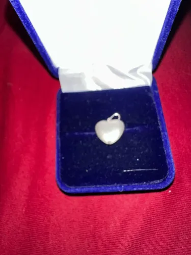 Pingente coração de ouro 18k branco