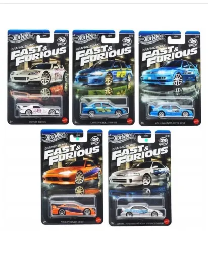Kit 5 Hotwheels Fast and Furious - Silver Séries
