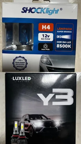 Lâmpadas H4 super branca 8500k e H1 led super branca   