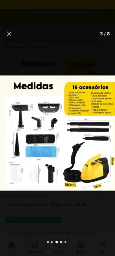 Limpador a vapor higienizador 1800w
