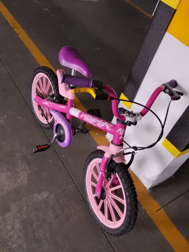 Bicicleta Infantil Nathor Top Girls Aro 16 - Rosa/Lilás