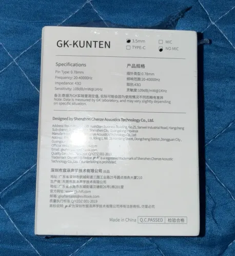 Fone de ouvido IEM GK-Kunten 