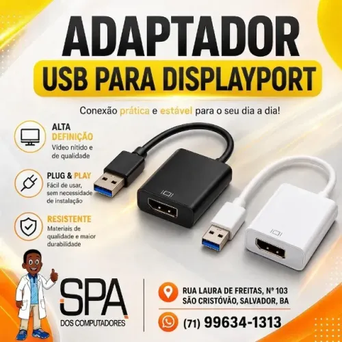 Adaptador Usb para DisplayPort em Salvador e Região